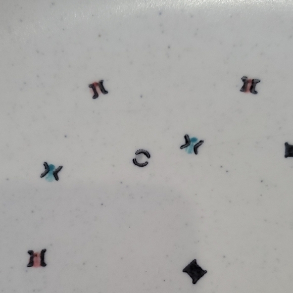 Vintage POPPY TRAIL California Confetti White Speckled Serving Platter 1950's - Picture 6 of 6